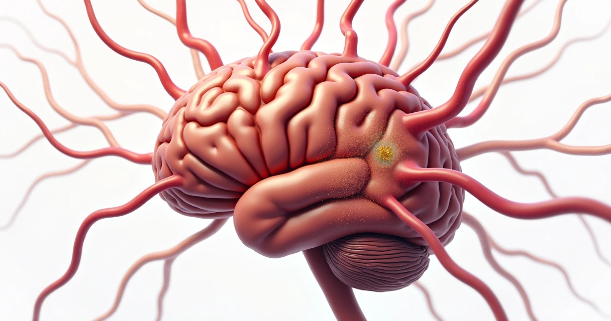 Representação artística de neurônios dopaminérgicos e sua degeneração na doença de Parkinson. 
