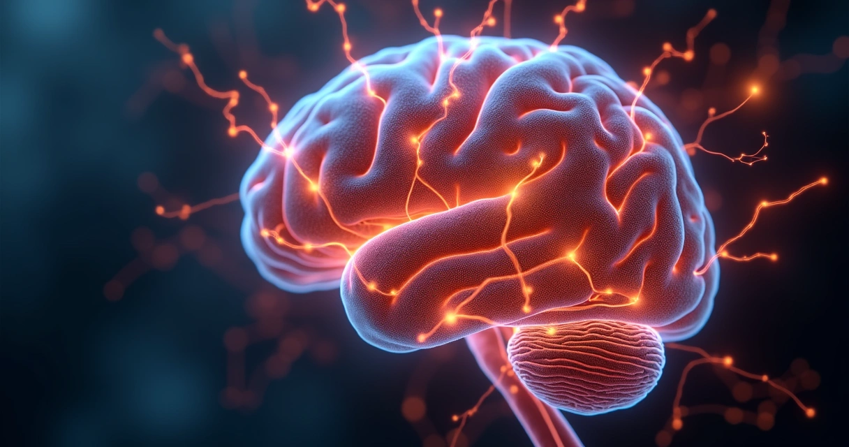 Conexões de neurônios em rede colorida 