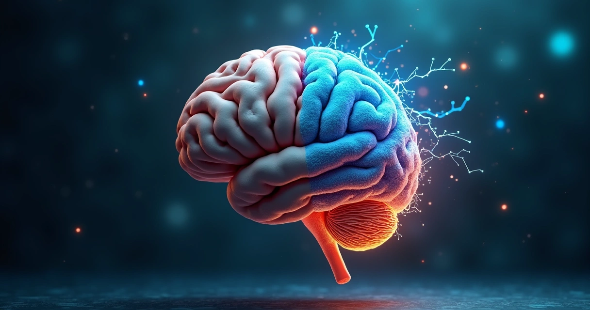 Representação de cérebro humano se transformando em novos caminhos de hábitos 