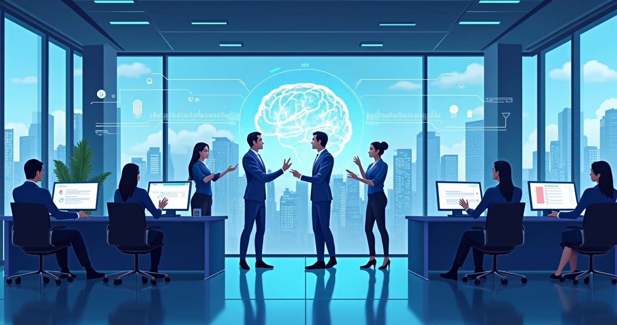 Representação do futuro das empresas com tecnologias de neurotecnologia 
