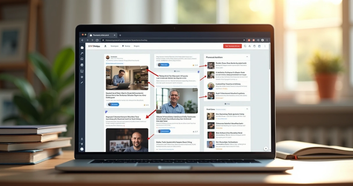 Computador mostrando integração entre blog e boletim digital 