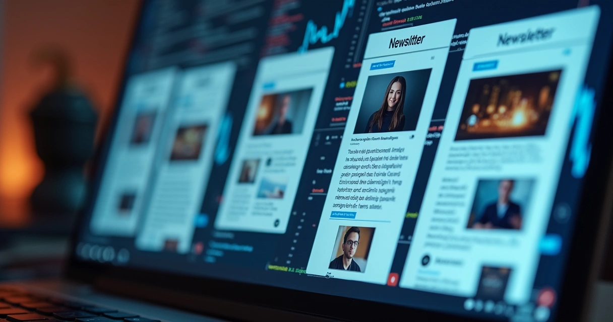 Representação visual de uma newsletter personalizada por IA 