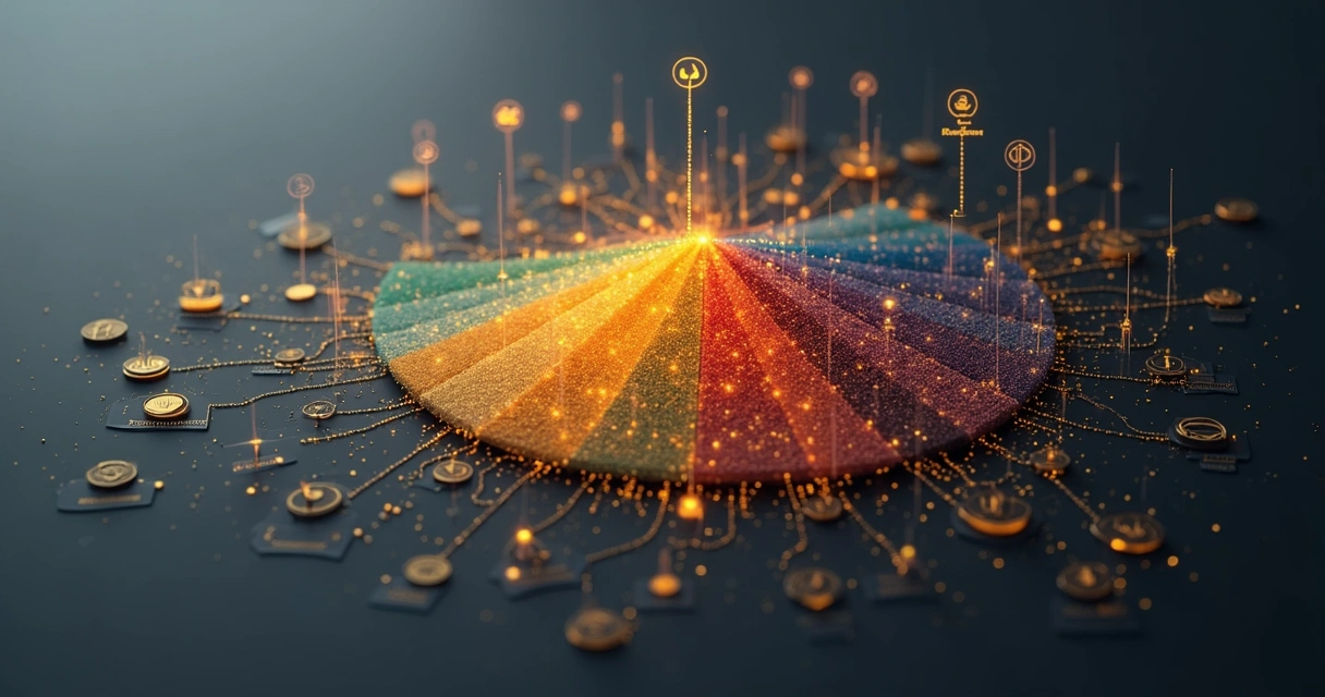 Setores de nichos e clientes premium destacados em diagrama sobre fundo escuro. 