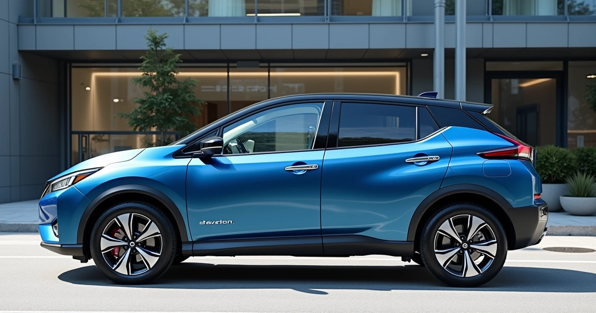 Novo Nissan Leaf 2026 com visual de SUV, lateral em destaque 