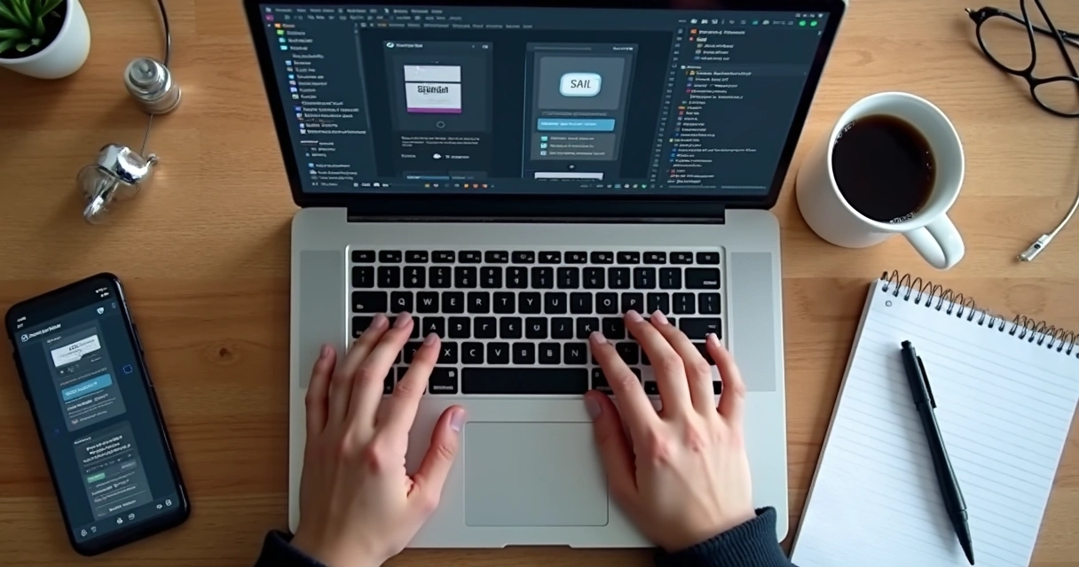 User building app in a no-code editor 