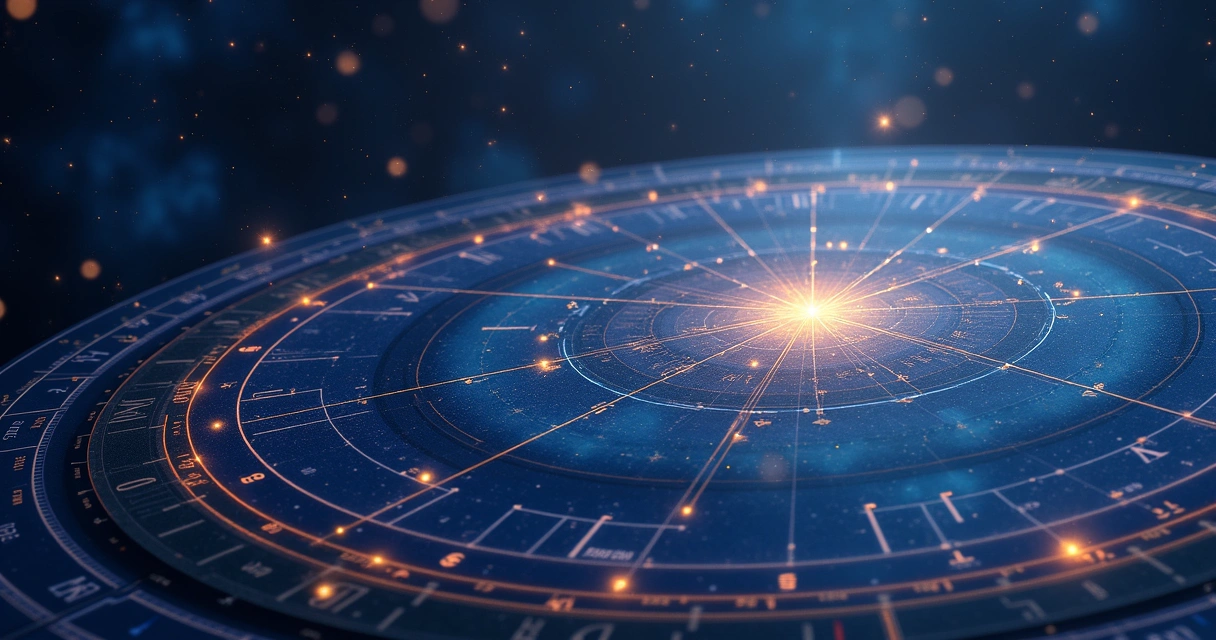Diagrama do mapa astral destacando nodos lunares 