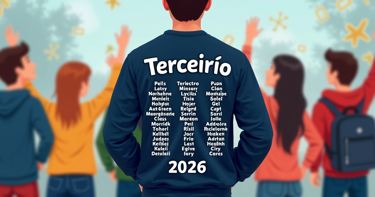 Verso de moletom do terceirão com lista de nomes dos alunos 