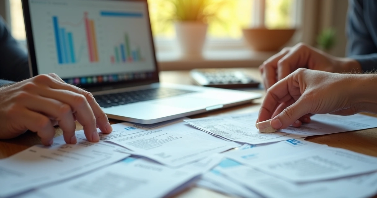 Mortgage specialist reviewing nontraditional credit documents 