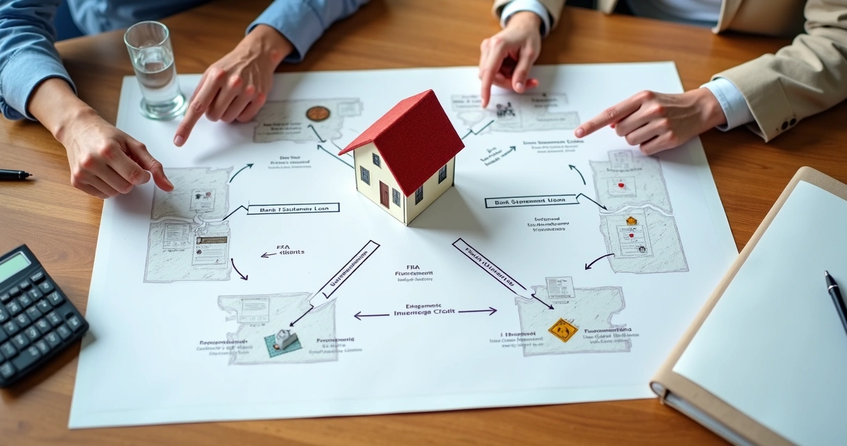 Mortgage roadmap diagram showing different loan paths and milestones 