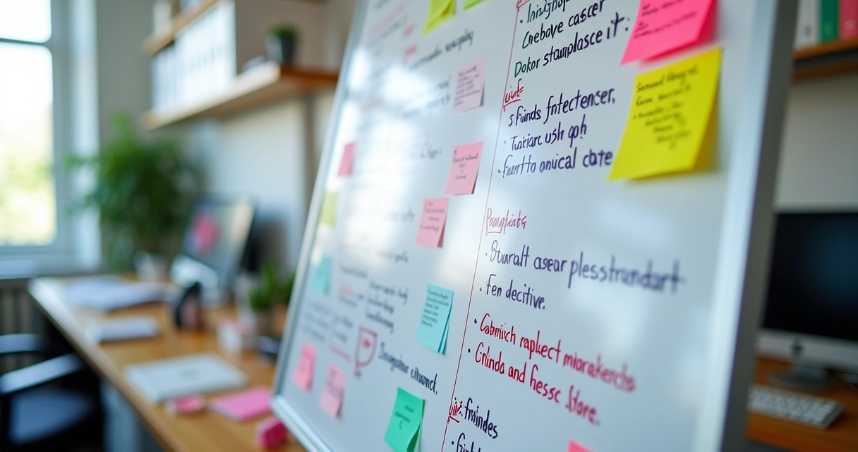 Quadro branco com normas do CFO/CRO escritas de forma organizada