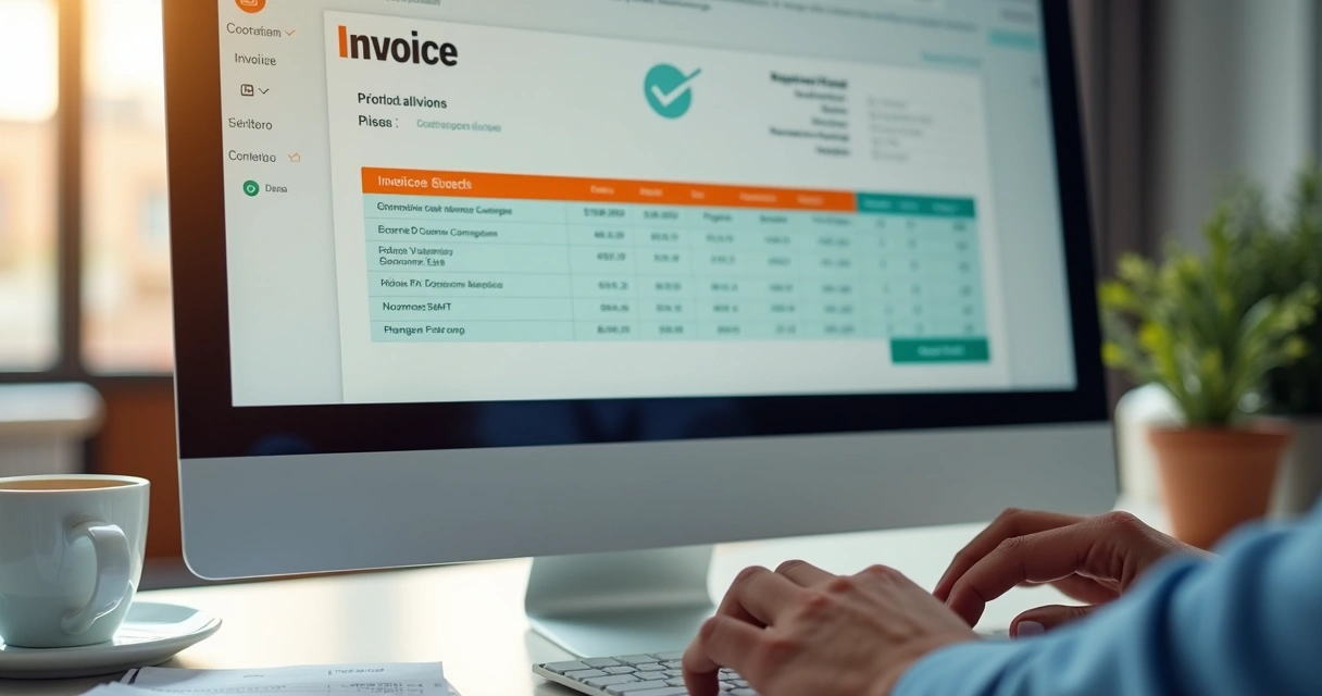Computador exibindo nota fiscal digital sendo gerada
