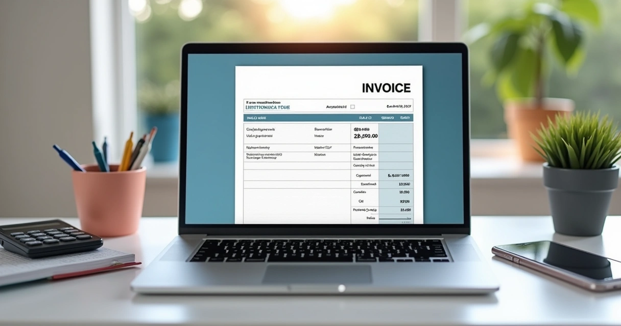Nota Fiscal Eletrônica aberta em tela de notebook