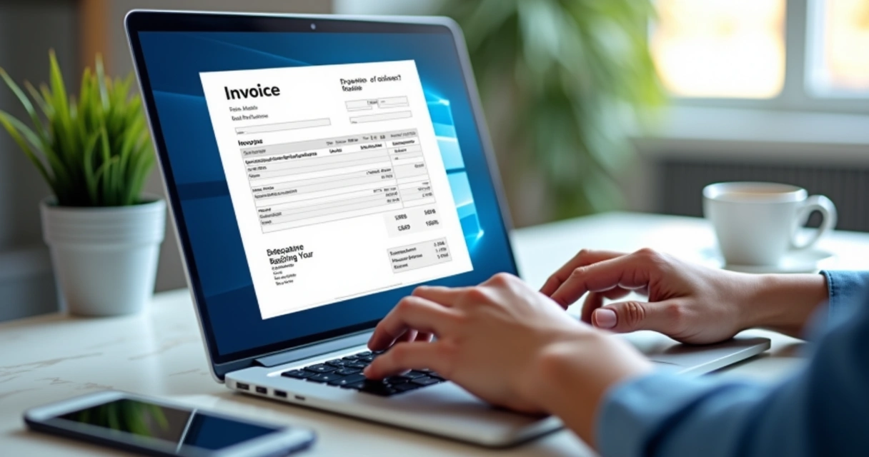 Tela de computador exibindo nota fiscal eletrônica sendo emitida