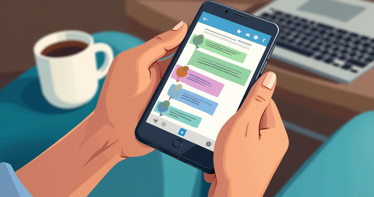 Pessoa usando notas do Instagram Direct em ambiente descontraído