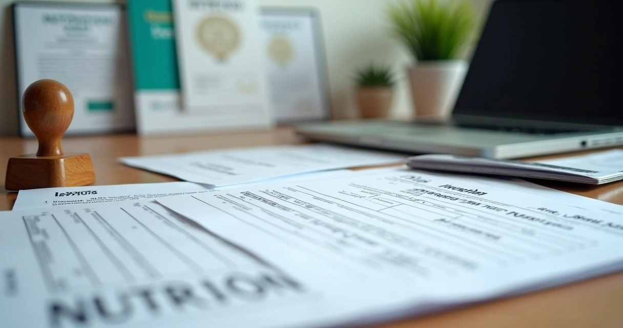 Notas fiscais e documentos em consultório de nutrição