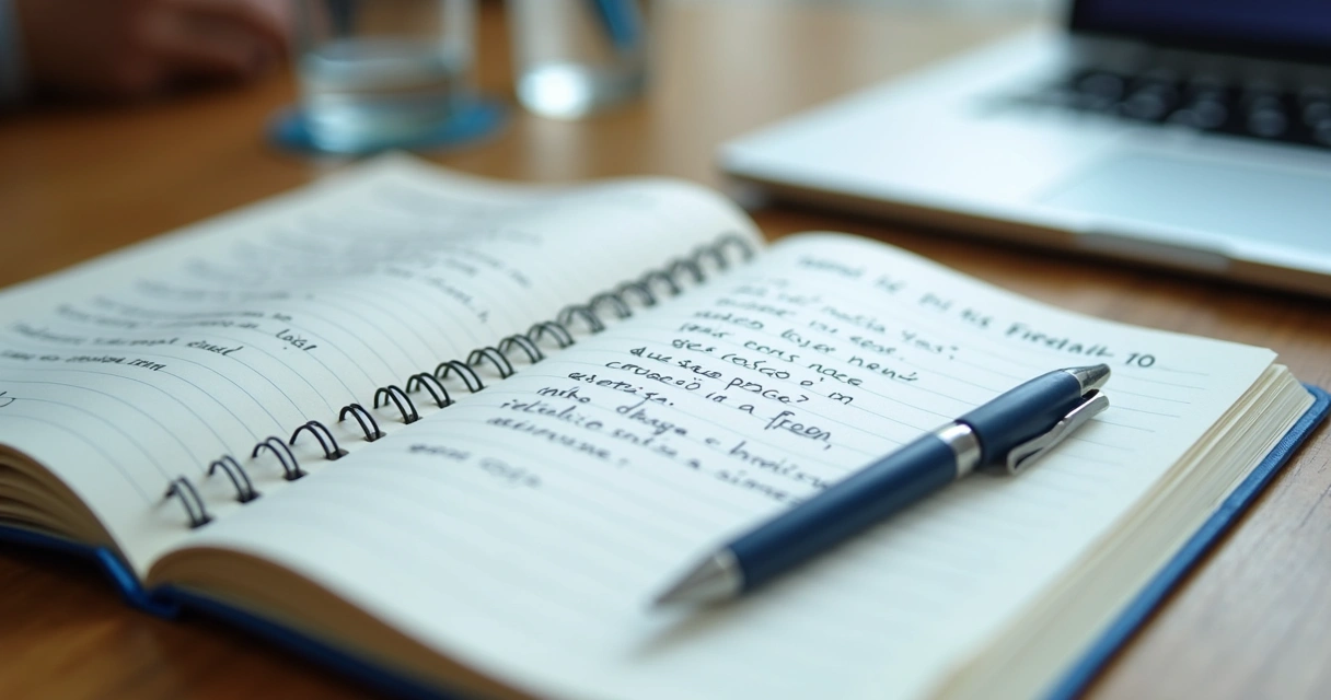 Cuaderno con notas de retroalimentación y preguntas de reflexión 
