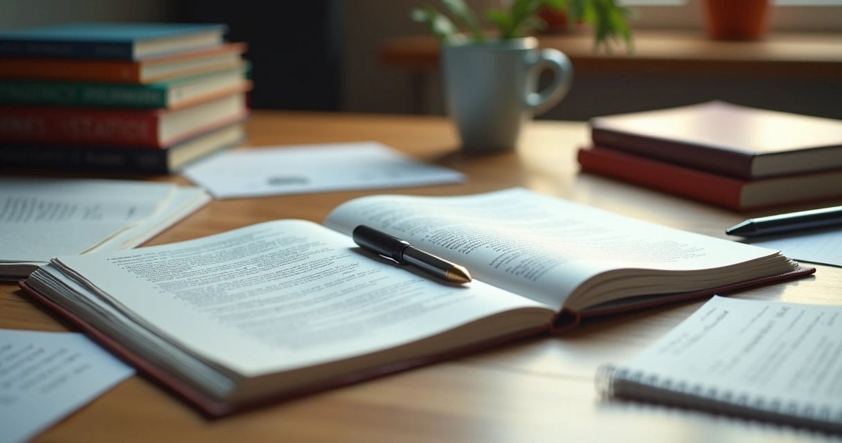 Notebook para estudos acadêmicos na mesa de um universitário 