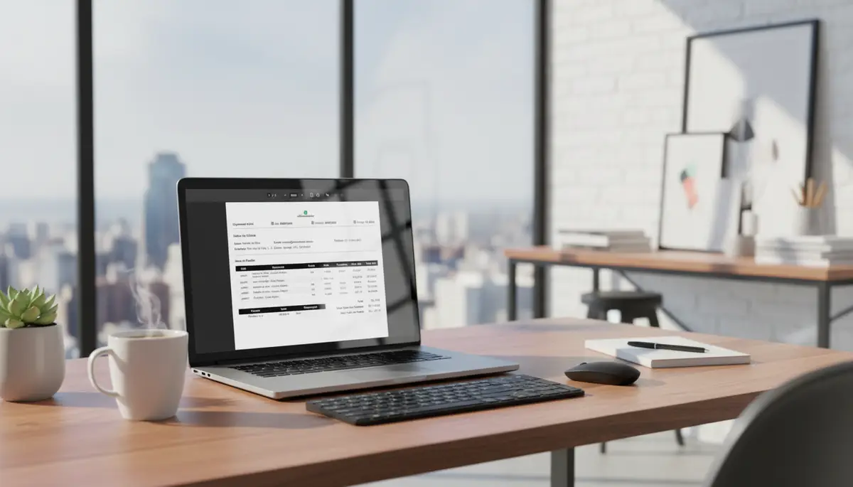Notebook com pdf do orçamento gerado pelo eRevendedor