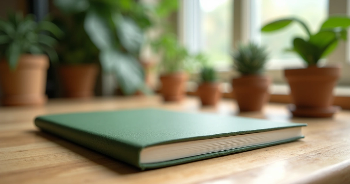 Notebook com design moderno e toque ecológico em ambiente sustentável 