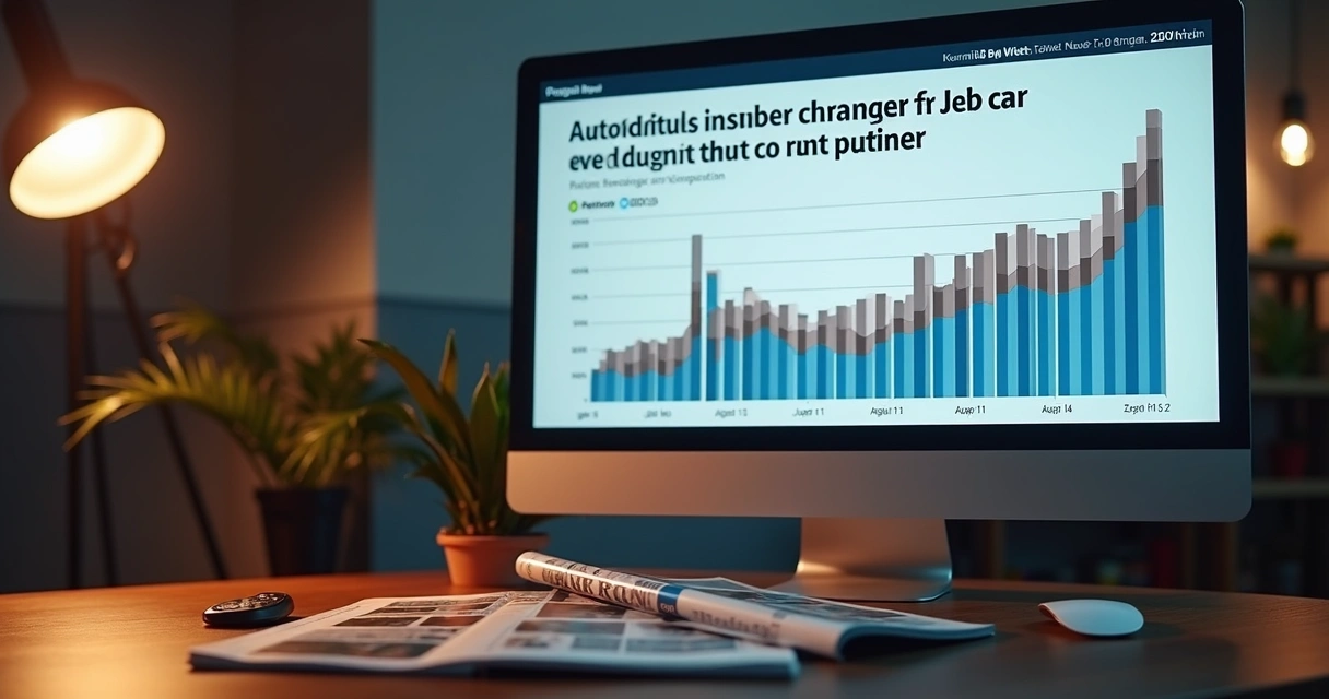 Monitor mostra gráfico de valorização de carro em site de notícias automotivas 