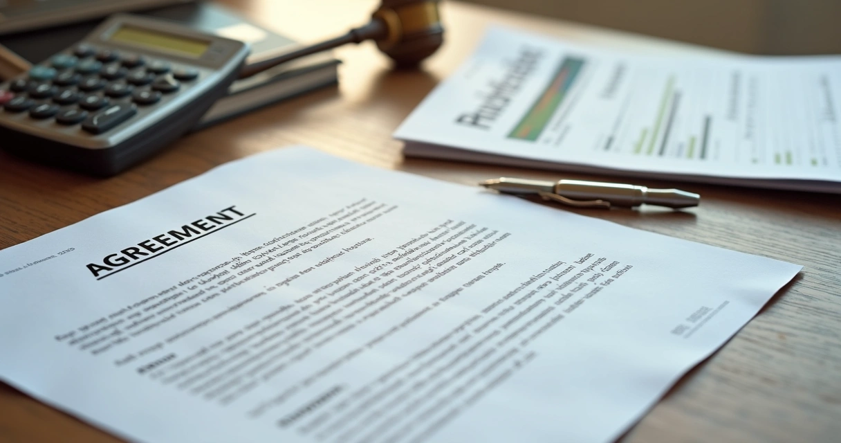 Notificação formal e contrato de locação sobre mesa