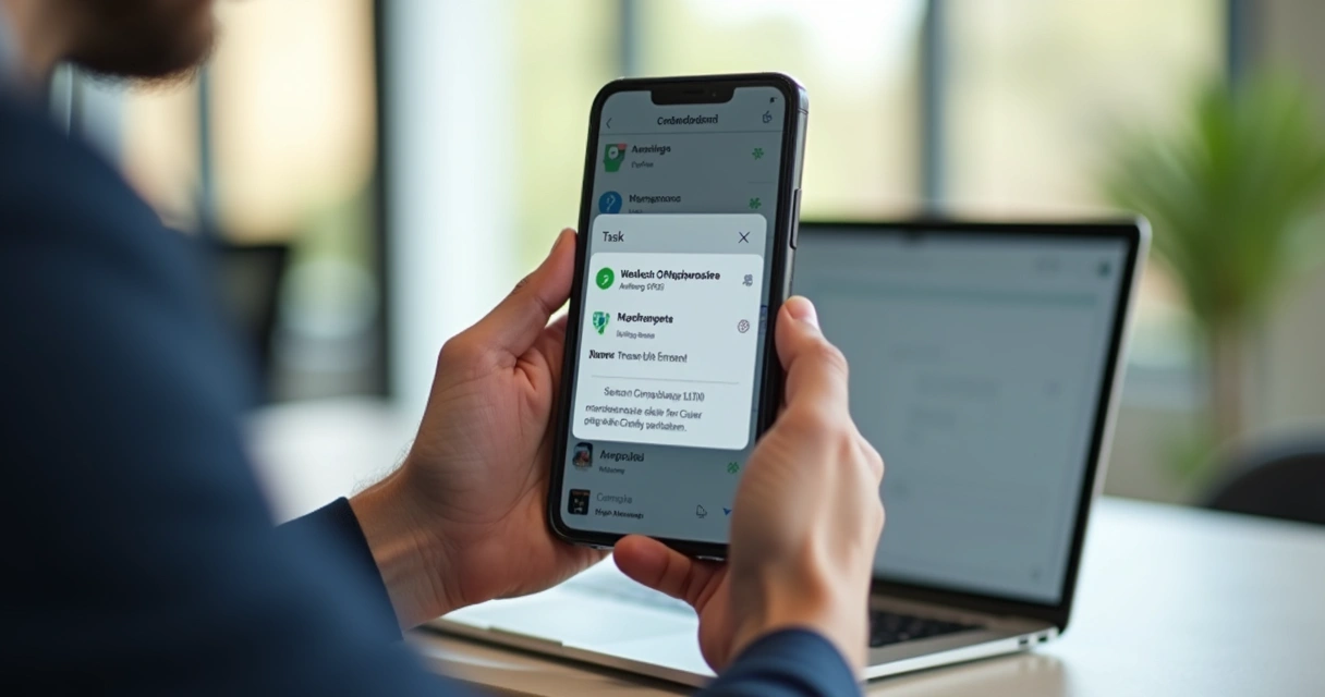 Notificação de tarefa de condomínio em smartphone 