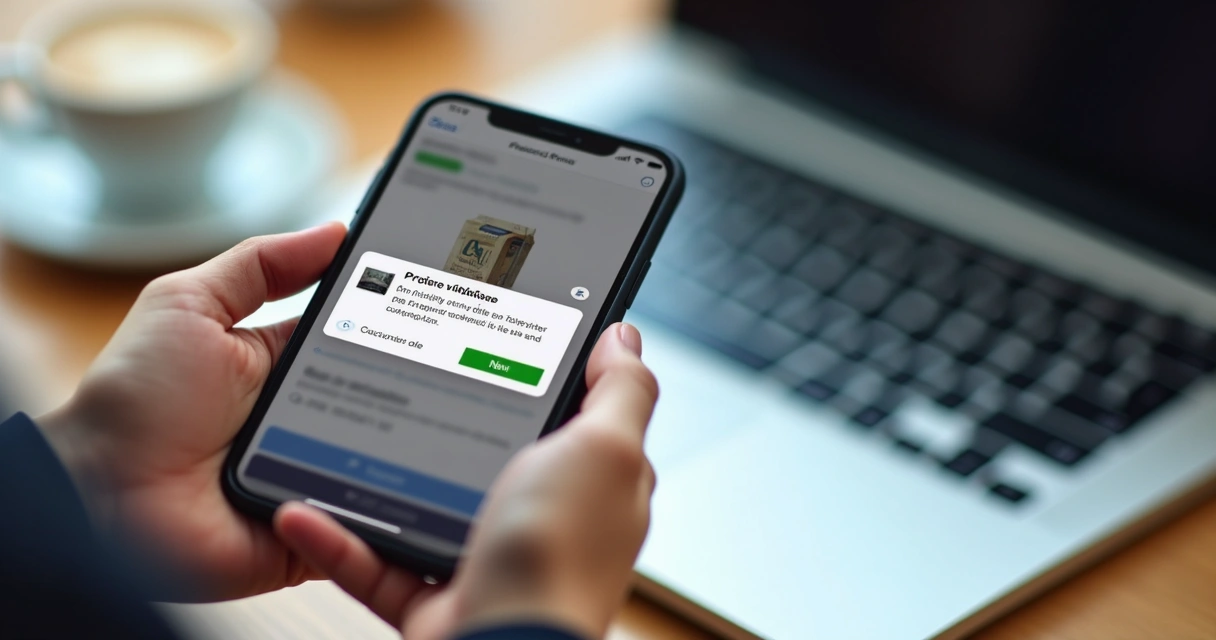 Tela de celular recebendo notificação de alerta de preço violado