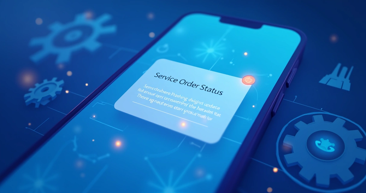 Smartphone recebendo aviso de atualização do serviço 