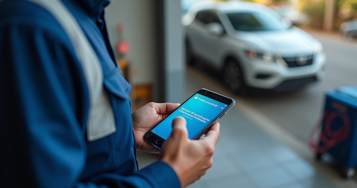 Notificação de confirmação de serviço no smartphone