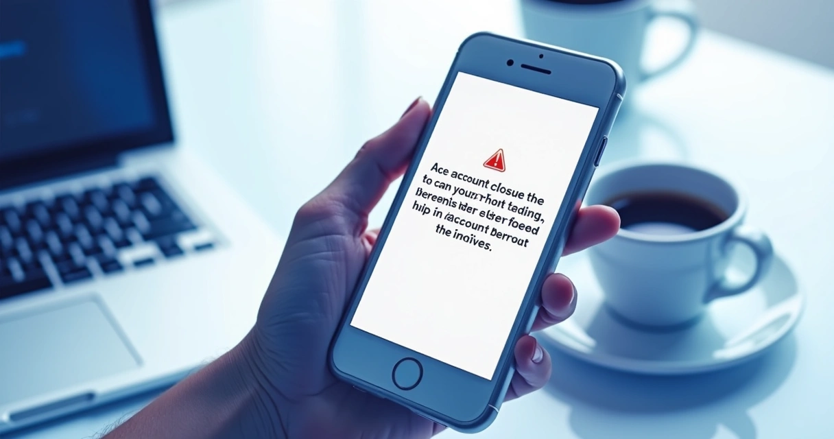 Pessoa analisando aviso de encerramento de conta digital no celular 