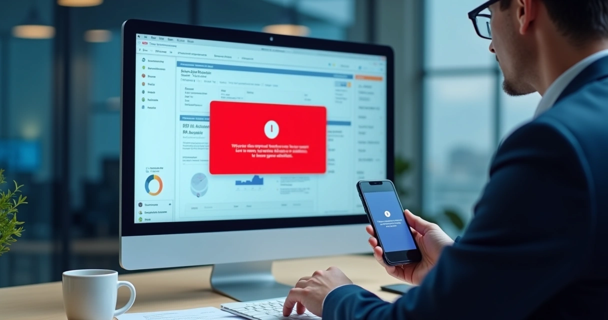 Alerta de erro em sistema de automação contábil 