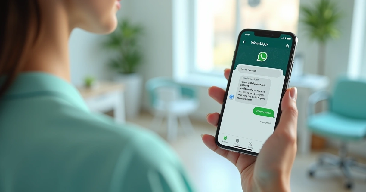 Tela de celular com mensagem de lembrete de pagamento via WhatsApp 
