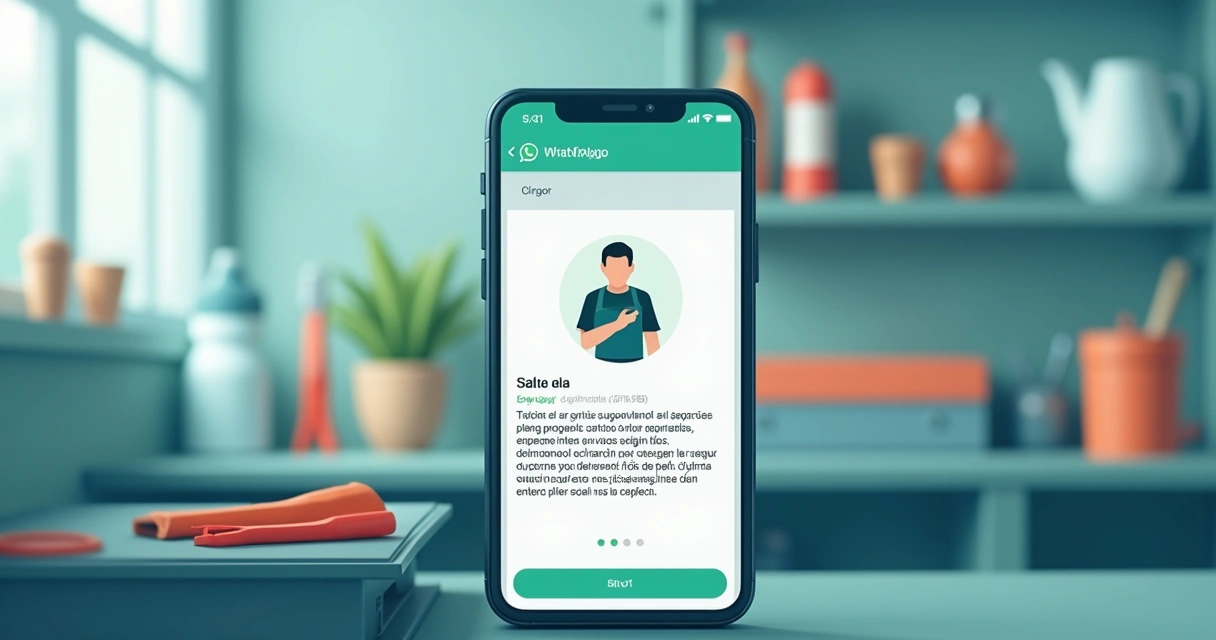 Notificação de atualização de status de ordem de serviço em tela de smartphone