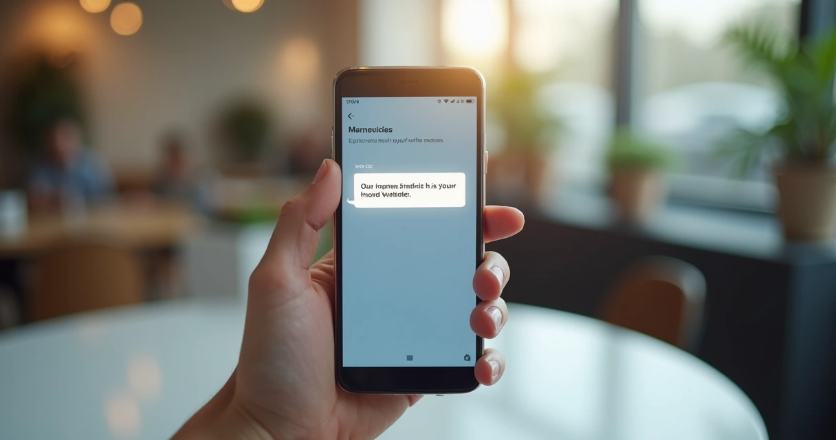 Notificação de SMS chegando na tela de um celular 
