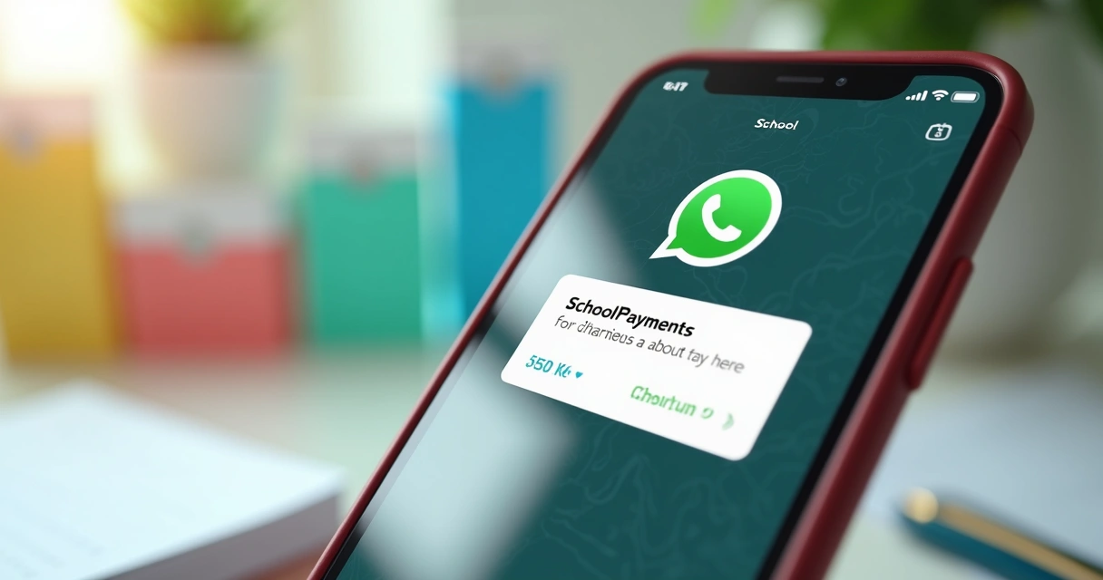 Notificação de cobrança no WhatsApp de um responsável 