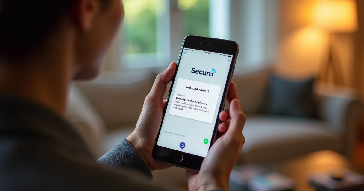 Notificação de alerta financeiro em tela de smartphone 
