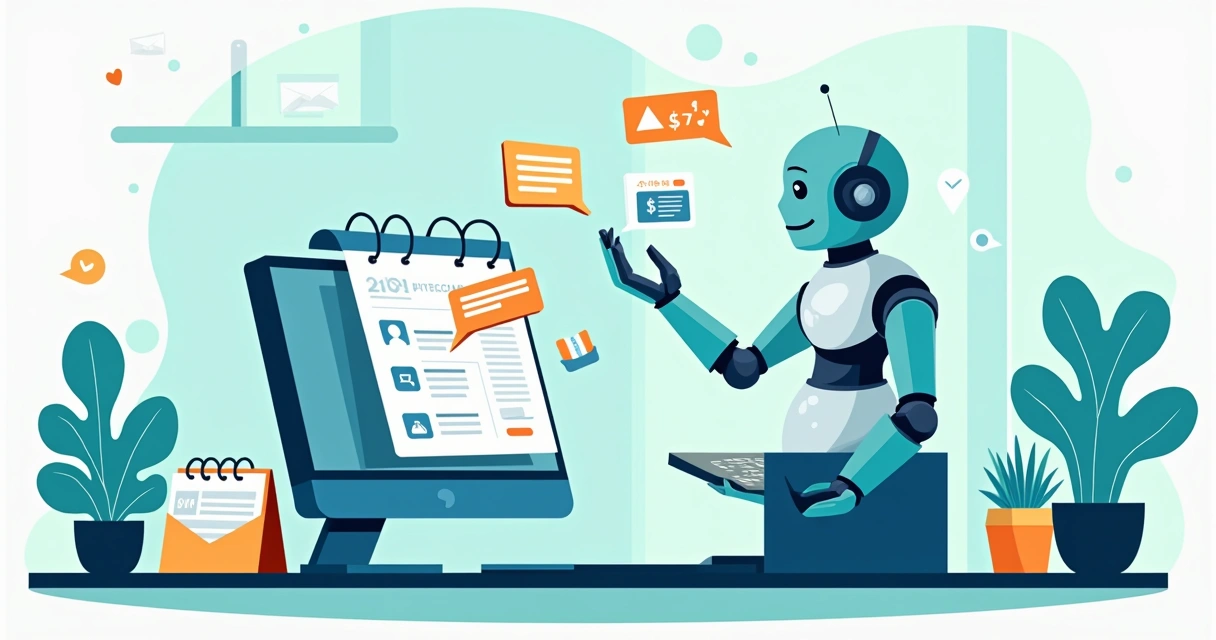 Envio automatizado de notificações de cobrança por WhatsApp, e-mail, SMS e voz, atendente digital e celulares em um escritório moderno 