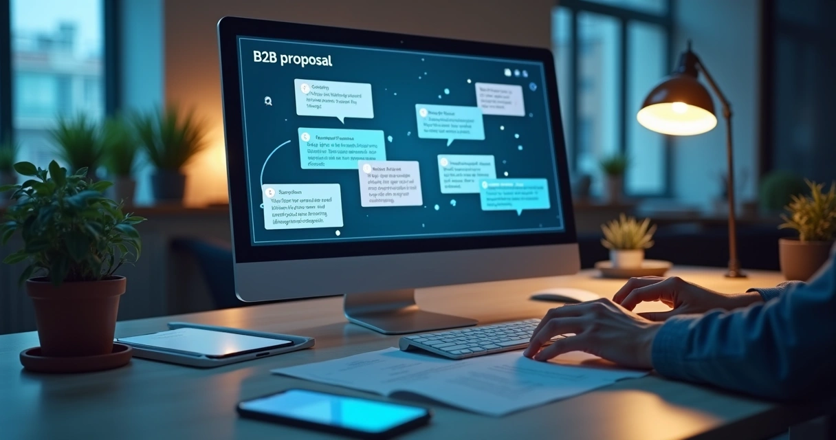 Tela de computador mostrando diversas notificações de propostas comerciais 