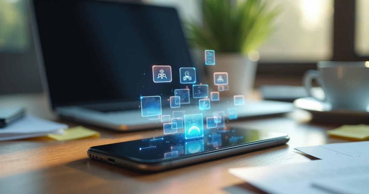 Celular sobre a mesa mostrando várias notificações digitais ativadas 