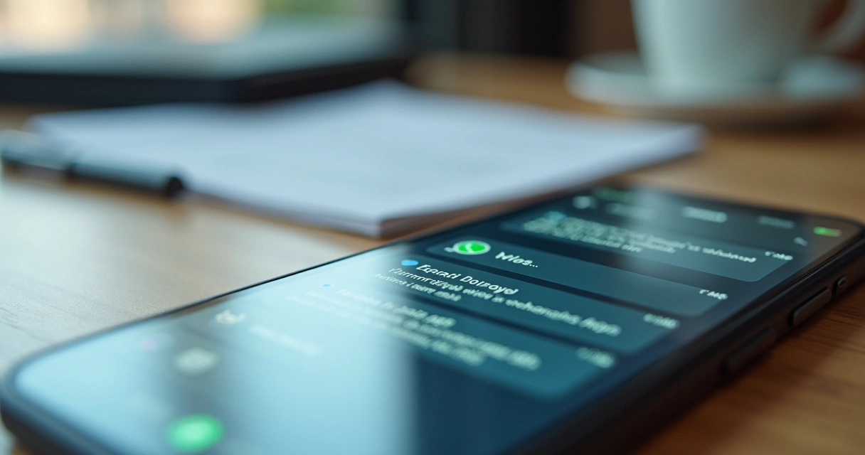 Tela de smartphone com notificações personalizadas 