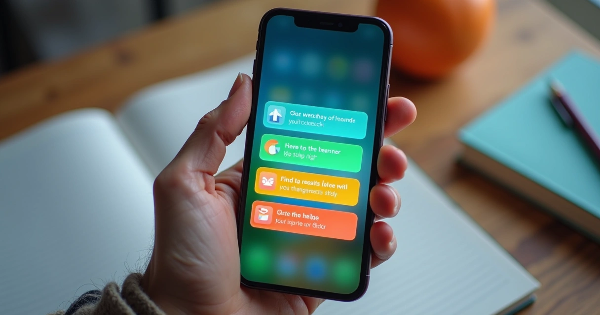 Notificações de lembrete em celular com temas educacionais 