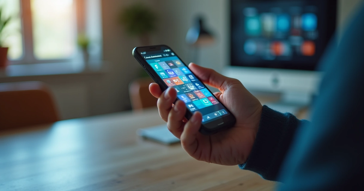 Notificações coloridas de aplicativos em uma tela de smartphone