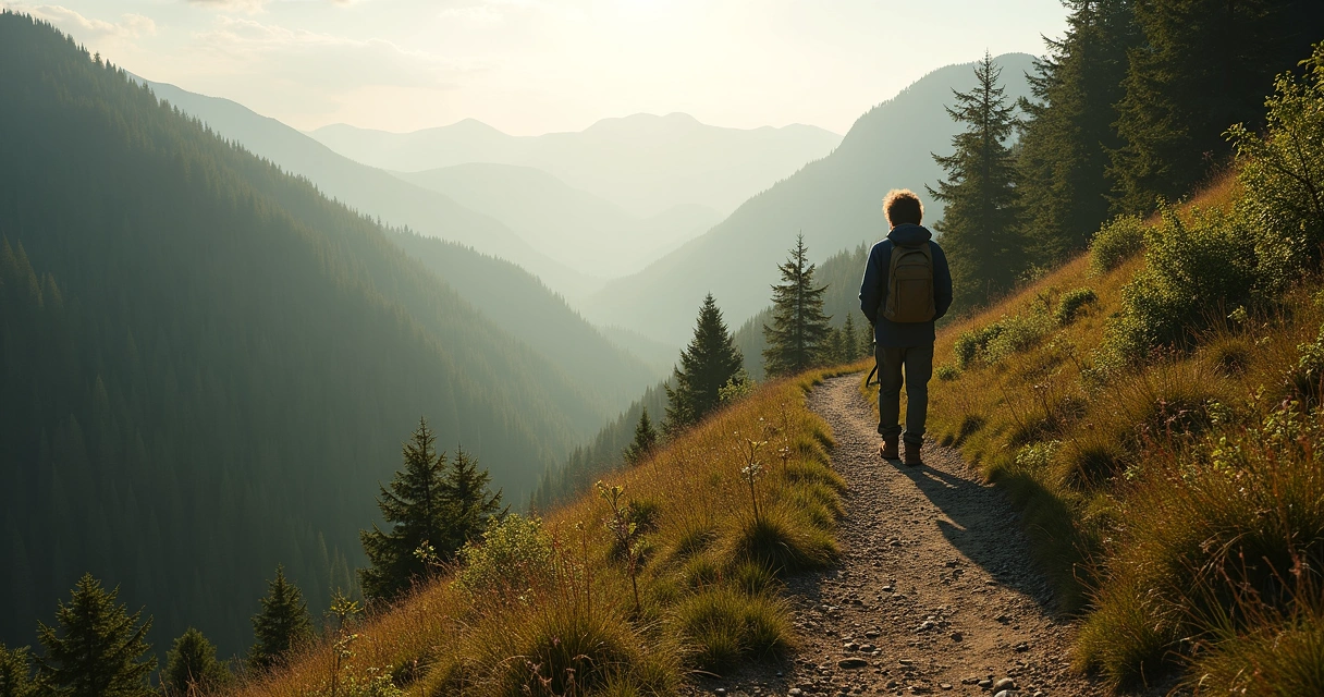 Pessoa observando um novo caminho em ambiente natural
