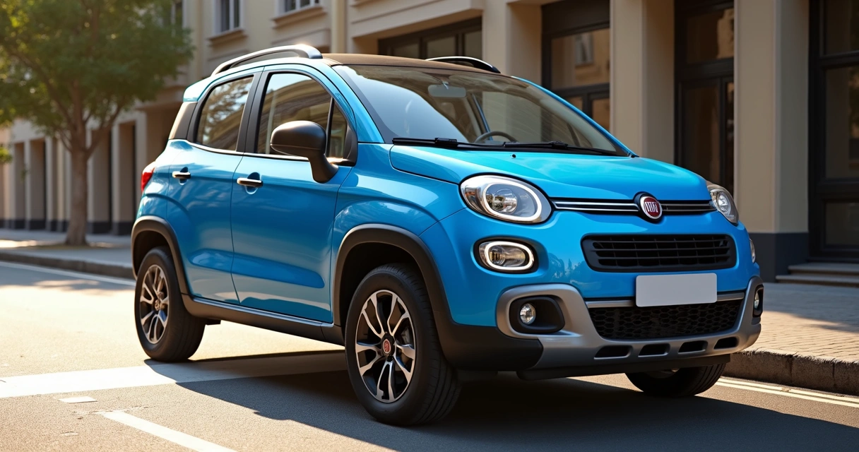 Fiat Grande Panda hatch compacto estilo SUV moderno azul 