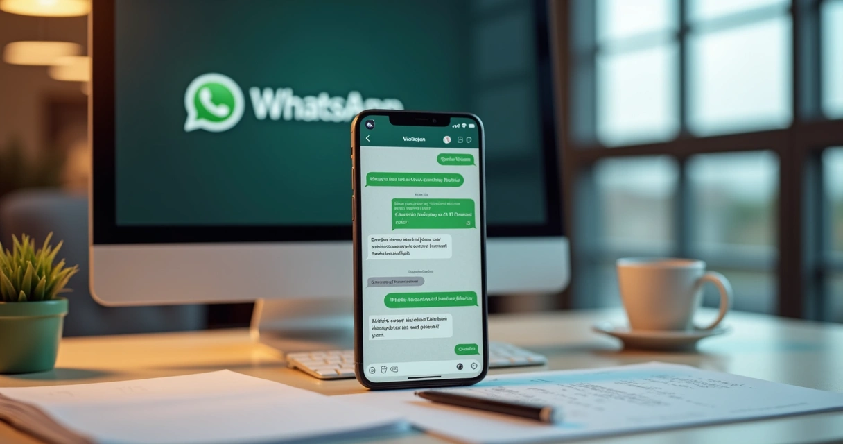 Novo colaborador recebendo mensagens pelo WhatsApp no smartphone 