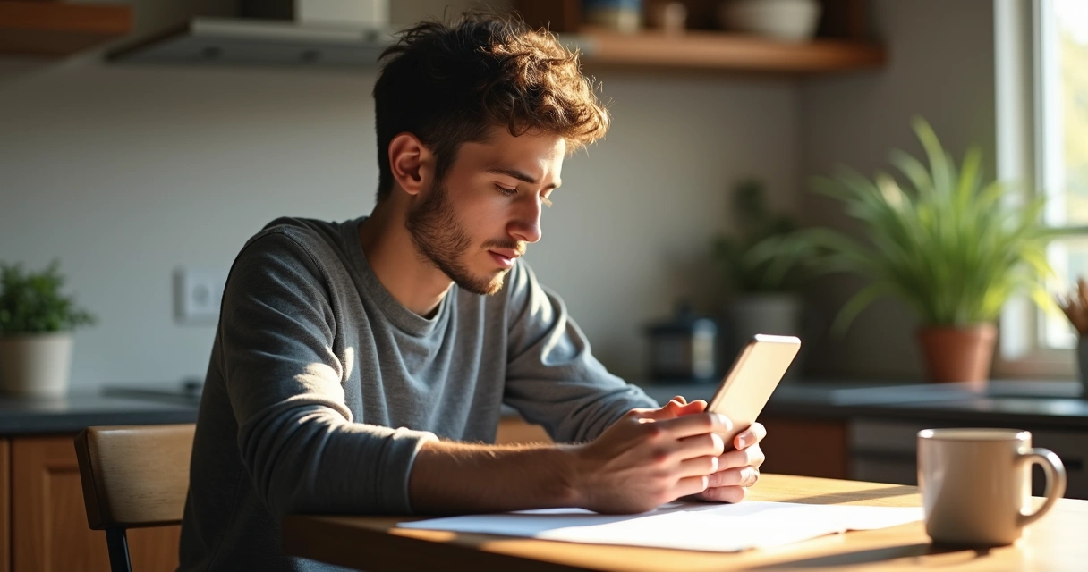 Jovem estudando online para CNH no celular