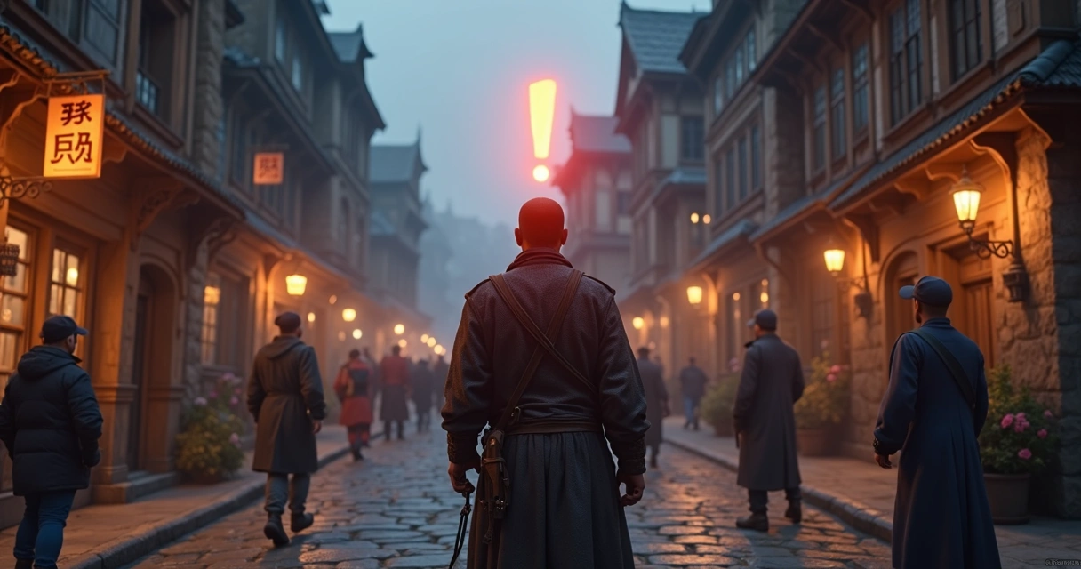 NPC com exclamação indicando missão diária no jogo Tibia 