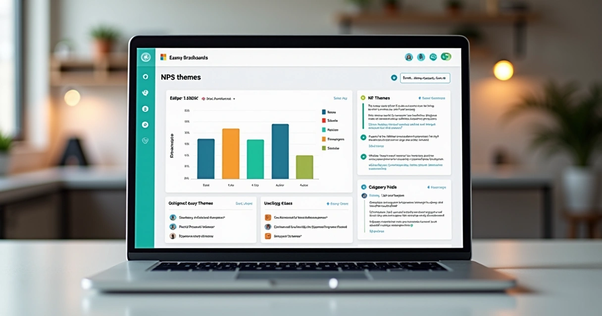 NPS feedback dashboard with categories and urgency scores 