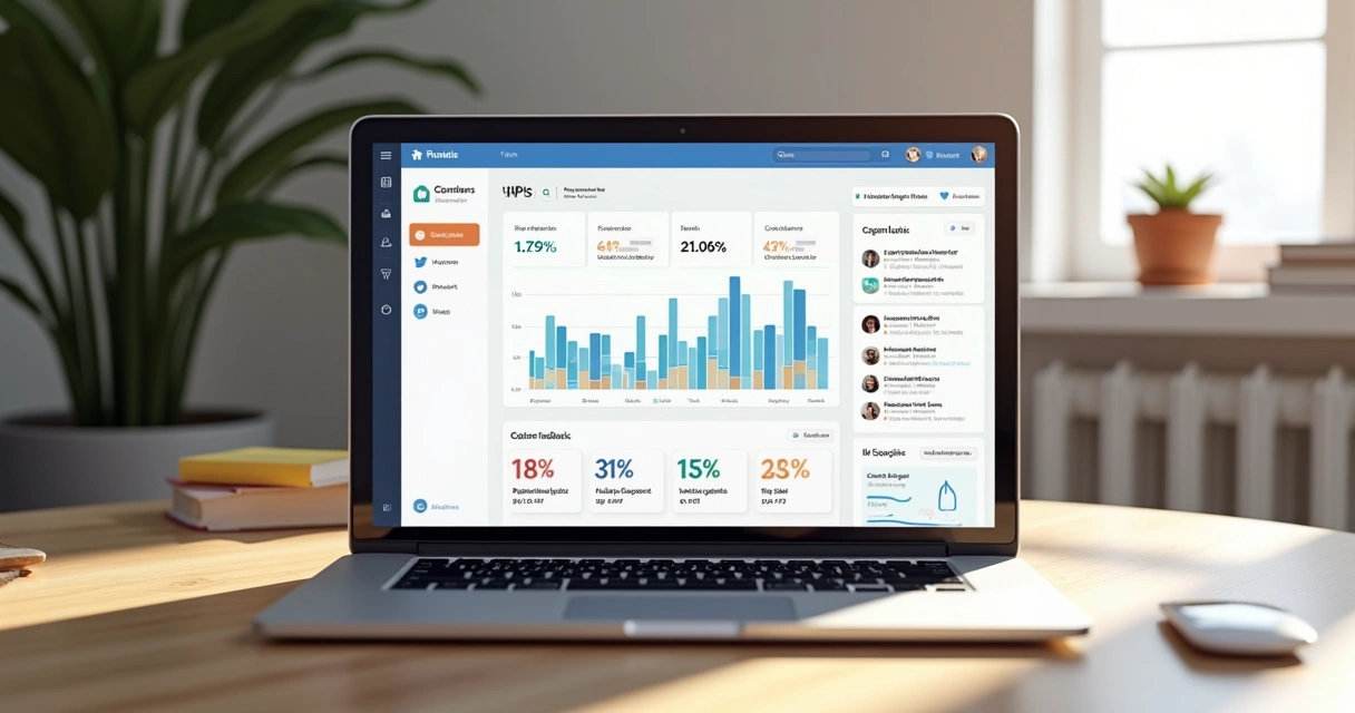NPS dashboard for SaaS with trends and categorized user comments 