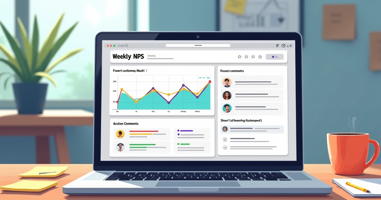 Weekly digest showing NPS trends and key actions 